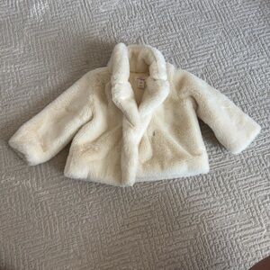 Cat & Jack Cream Plush Faux Fur Jacket
